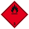 Vervoerspictogram - Ontvlambaar (brandbare vloeistof), ADR 3a, Zwart op rood, Gelamineerd polyester, 297,00 mm (B) x 297,00 mm (H)